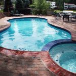 Residential - Curved Pool with Hot Tub